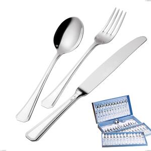 Savoia Silver-Plated 3 mm Thickness 25 Microns Cutlery Set 113 Pieces in Gift Case, Stainless Steel 18/10 (AISI304) Silver 25 Microns, 3 mm Thickness
