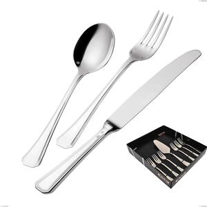 Savoia Silver-Plated 3 mm Thickness 25 Micron Dessert Cutlery Set, Small Forks and Cake Server, 3 mm Silver Plated 25 Micron in Showcase Packaging, Stainless Steel 18/10 (AISI304) Silver 25 Micron, Thickness 3 mm