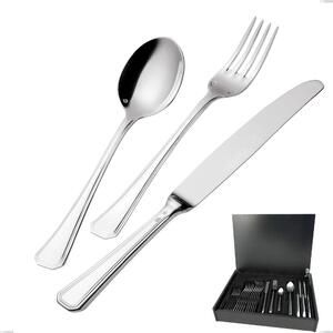 Savoia Silver-Plated 3 mm Thickness 25 Micron 24 Piece Cutlery Set in Wooden Case, Stainless Steel 18/10 (AISI304) Silver 25 Micron, 3 mm Thickness