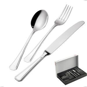 Savoia Silver-Plated 3 mm Thickness 25 Microns 30-Piece Cutlery Set in Panoramic Packaging, Stainless Steel 18/10 (AISI304) Silver 25 Microns, 3 mm Thickness