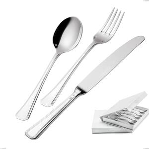 Set of 6 Savoia Argentato Moka Spoons with 3 mm Silver Plating, 25 Micron, Presented in a Book-style Box, Stainless Steel 18/10 (AISI304), Silver 25 Micron, Thickness 3 mm