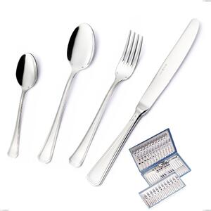 Savoia Argento 8 micron 75-piece Cutlery Set, Silver-plated Stainless Steel Aisi 304, 8 Micron Silver Thickness, 3 mm Cutlery Thickness in Canteen Box
