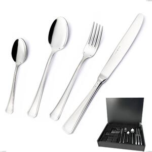 Savoia Argento 8 micron 24-piece cutlery set, 8 micron silver plated, in Wooden Canteen Box, Stainless steel Aisi 304 Silver Finish, silver thickness 8 microns, cutlery thickness 3 mm