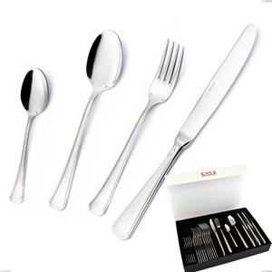 Savoia Argento 8 micron 24-piece cutlery set, panoramic packaging with book closure, Stainless Steel Aisi 304 Silver Finish, silver thickness 8 microns, cutlery thickness 3 mm