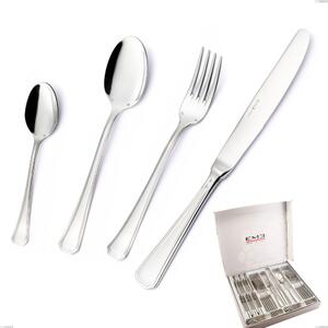 Savoia Argento 8 micron 24-piece cutlery set in case, Stainless Steel Aisi 304 Silver Finish, silver thickness 8 microns, cutlery thickness 3 mm