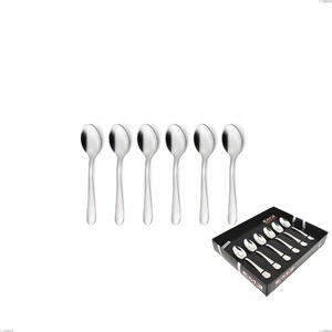 Set of 6 moka spoons Segno in display box, Stainless steel 18/10 (AISI304), thickness 1.8 mm