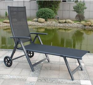 Sorrento Black Wheeled Sun Lounger