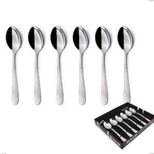Set of 6 Segno Mediterraneo Coffee Spoons in Showcase Packaging, 18/10 Stainless Steel (aisi 304) with Laser Engraving, 1.8 mm Thickness