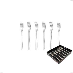 Shark 6 Small Dessert Forks in Display Case, Stainless Steel 18/C (AISI430), 2.00 mm Thickness