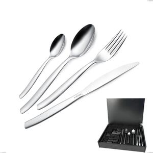24 Piece Cutlery Set in Wooden Case with 6 Shark Steak Knives, Stainless Steel 18/C (AISI430), 2.00 mm Thickness
