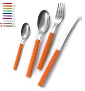 SKY Coloured Cutlery Set 1 Knife 1 Fork 1 Spoon 1 Coffee Spoon Stainless Steel 18/0 AISI 430 Nickel Free with Coloured Methacrylate Handle