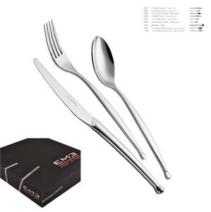 75-Piece Cutlery Set for 12 Table Settings PUNTO 3 mm Mirror-Polished 18/10 Stainless Steel in Presentation Box