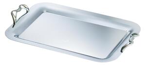 Medium Rectangular Tray Dimensions 43x30 cm - with Handles ALEX EME Line in Polished Stainless Steel Cutlery Set