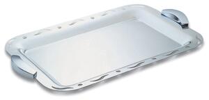 Rectangular Tray with Handles 38x27.5 cm - Punto e Virgola EME Line Polished Stainless Steel Perforated Cutlery