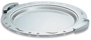 Round Tray with Handles 35 cm Linea Punto e Virgola EME in Polished Perforated Stainless Steel Cutlery