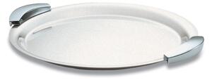 Round Tray with Handles 30 cm DOMINO Sandblasted in Satin Stainless Steel