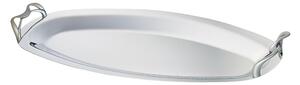 Oval Fish Platter in 18/10 Stainless Steel ALEX Mirror Polished 60 cm with Polished Metal Handles
