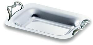Rectangular Bread Basket, Desserts with Handles 28 cm ALEX EME Line in Polished Stainless Steel Chrome Handles Name: alex