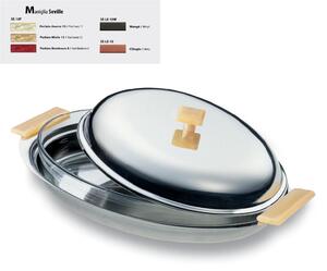 Oval Casserole Dish with Pyrex Inside and Lid Seville 45 cm with Coloured Handles