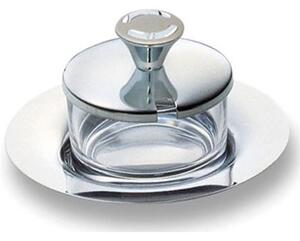 Oval Cheese Dish ALEX in Polished Steel 13x10xh9 cm