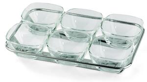 UNO MILLE Macedonia Cups 6 Pieces 30x20xh6cm with Steel Stand and Crystal Bowl