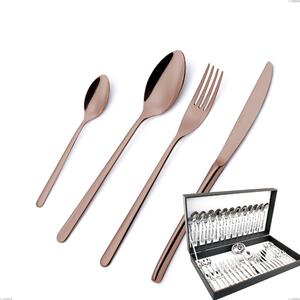 VENICE COPPER BRONZE 51-piece stainless steel 18/10 AISI304 4.0 mm thickness cutlery set in case