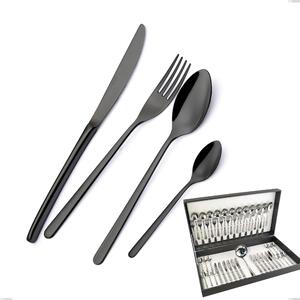 49-Piece Venice Gun Metal Cutlery Set in Canteen Box, 18-10 Stainless Steel with Gunmetal PVD Treatment, 4 mm Thickness