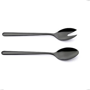 Venice Gun Metal Salad Cutlery Set, Stainless Steel 18-10 with Gunmetal PVD Coating, 4 mm Thickness, 260 mm Length
