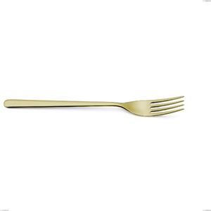 Venice Tin Gold Serving Fork, 18-10 Stainless Steel with Gold PVD Treatment, 4 mm Thickness, 262 mm Length