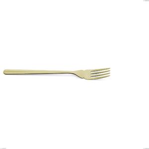 Venice Tin Gold Fish Fork, Stainless Steel 18-10 with Gold PVD Treatment, 4 mm Thickness, 200 mm Length
