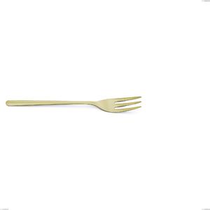 Venice Tin Gold Dessert Fork, Stainless Steel 18-10 Gold PVD Treatment, 4 mm Thickness, 171 mm Length