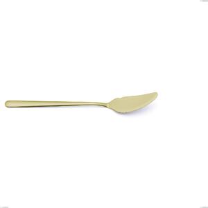 Venice Tin Gold Fish Knife, Stainless Steel 18-10 Gold PVD Treatment, 4 mm Thickness, Length 210 mm