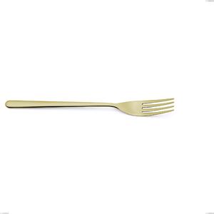 Venice Tin Gold Table Fork, Stainless Steel 18-10 Gold PVD Treatment, 4 mm Thickness, 232 mm Length