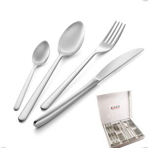 Venice Sandblasted 24-piece cutlery set in case, Stainless Steel Aisi 304 Sandblasted Cutlery, 4 mm thickness