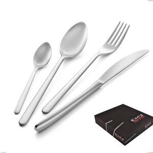 VENICE Sandblasted 75-piece sandblasted stainless steel cutlery set 18/10 AISI304 thickness 4.0 mm in Panoramic Packaging