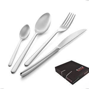 VENICE Sandblasted 49 Piece Cutlery Set Stainless Steel Matte 18/10 AISI304 4.0 mm Thickness in Gift Box