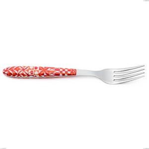 Vero Circle table fork, 18.0 stainless steel nickel free, PBT handle with sublimated polished steel, length 19 mm