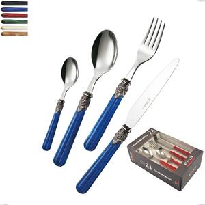 Versailles Cutlery Set 24 Pieces, Polished 18/10 AISI 304 Stainless Steel with Acrylic Handle