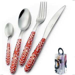You&Me 24 Pieces Cutlery Set Vero Circle, 18.0 Stainless Steel Nickel Free, PBT Sublimated Handle Polished Steel Name: Vero Circle