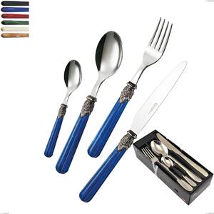 Versailles 24-piece cutlery set in space-saving packaging, 18/10 AISI 304 Polished Stainless Steel with acrylic handle