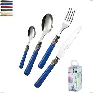 You&Me 16 Pieces Versailles Cutlery Set, 18/10 AISI 304 Polished Stainless Steel with Acrylic Handle