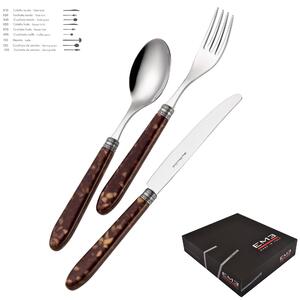 Colourful Cutlery Set 75 Pieces VENDOME TARTARUGA in 18/10 Stainless Steel (AISI304) in Gift Packaging