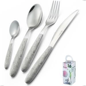 You&Me 16 Pieces Cutlery Set True Birch, 18.0 Steel, Sublimated PBT Handle Polished Steel Name: True Birch
