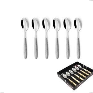 Display Pack 6 Pieces True Birch Coffee Spoon, 18.0 Steel, PBT Handle with Sublimated Polished Steel Name: Vero Betulla