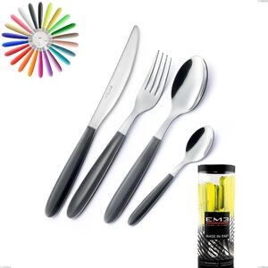 Cylinder Packaging Cutlery Set 24 Pieces Vero, Stainless Steel 18/0 AISI 430 Nickel Free with ABS Acrylic Handles