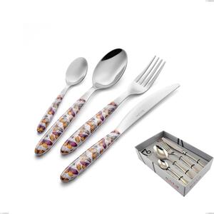 16-Piece Vero Butterfly Cutlery Set in Display Box, 18.0 Nickel-Free Steel, PBT Sublimated Polished Steel Handle