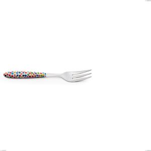 Dessert Fork Vero Coriandoli, 18.0 Nickel Free Steel, Sublimated PBT Handle Polished Steel, Length 150.00 mm
