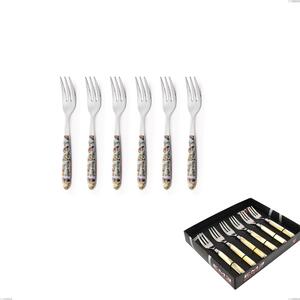 Showcase Pack 6 Pieces Dessert Forks Vero Butterfly, 18.0 Nickel Free Steel, Sublimated PBT Handle Polished Steel
