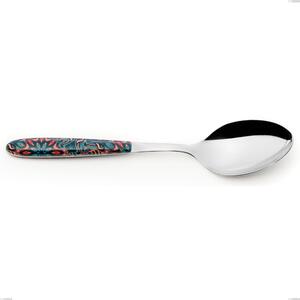 True Damascus Serving Spoon, 18.0 Nickel-Free Steel, Sublimated PBT Handle with Polished Steel, Length 250 mm Name: Vero Damasco