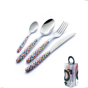 You&Me 24 Pieces Cutlery Set Vero Coriandoli, 18.0 Nickel Free Steel, PBT Sublimated Handle Polished Steel
